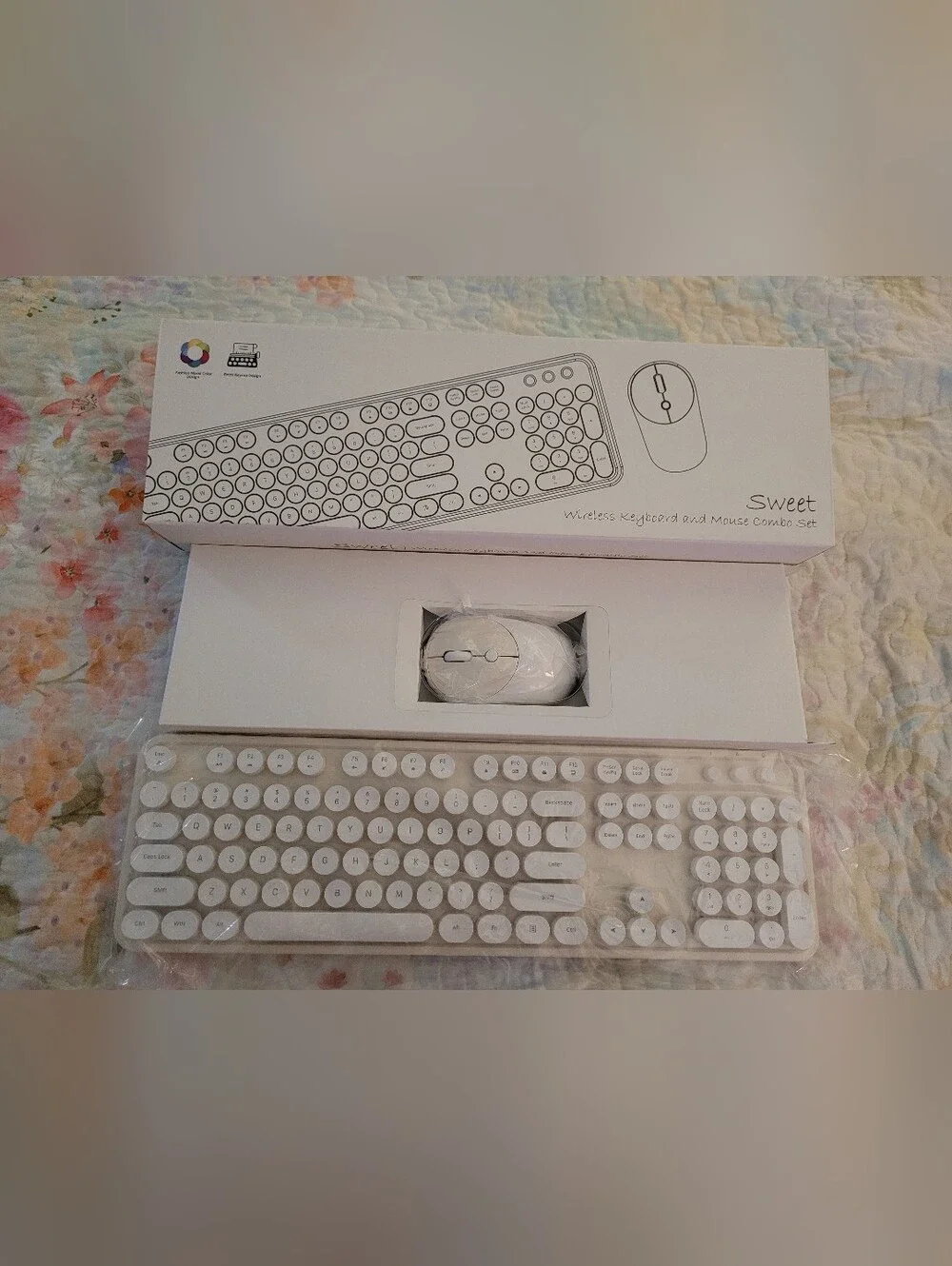 MOFII Sweet Wireless Keyboard & Mouse Combo White & Ivory NIB